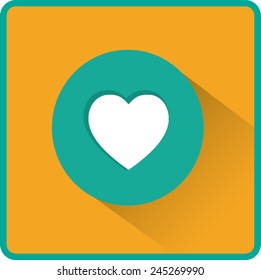 Icono de corazón plano.