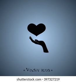 Flat heart icon.
