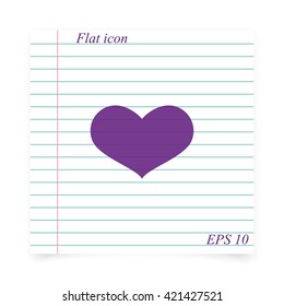 Flat heart icon.