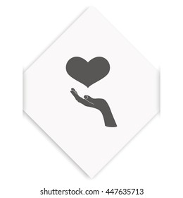 Flat heart icon.