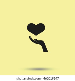 Flat heart icon.