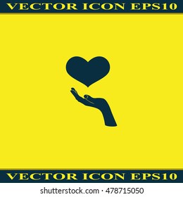 Flat heart icon.