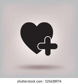 Flat heart icon.