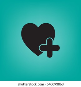 Flat heart icon.