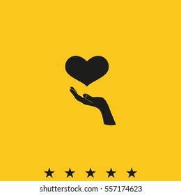 Flat heart icon.