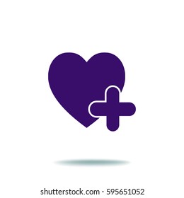 Flat heart icon.