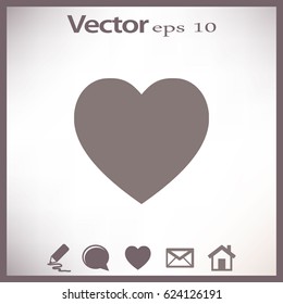 Icono de corazón plano.