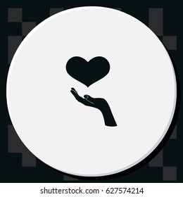 Flat heart icon.