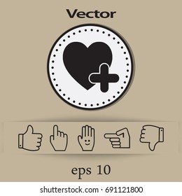 Flat heart icon.