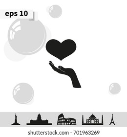 Flat heart icon.