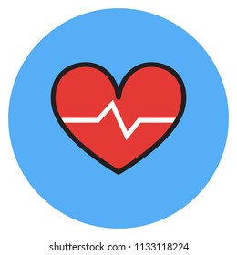 Flat Heart Icon Healthy for Medicine, Hospital, gadget, web