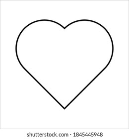 Flat Heart Icon Isolated on White Background. Vector illustration