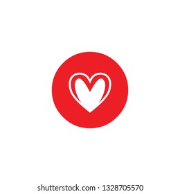 flat heart icon  logo template vector  circle design illustration.
