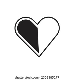 Flat heart icon symbol vector Illustration.