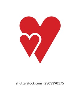 Flat Heart icon symbol vector Illustration.