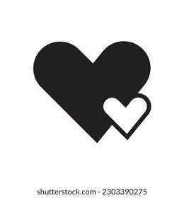 Símbolo de icono de corazón plano vector Ilustración.