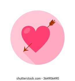 Flat heart icon. Vector illustration.