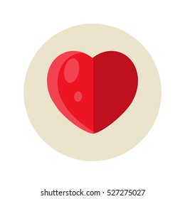 Flat Heart Icon.Vector Illustration.