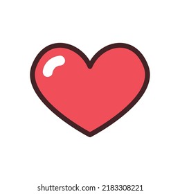 ilustración de corazón plano sobre blanco