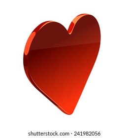Flat heart isolated on the white.