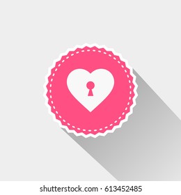 flat heart with keyhole icon