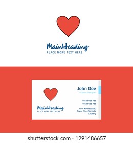 Flat Heart Logo and Visiting Card Template. Busienss Concept Logo Design