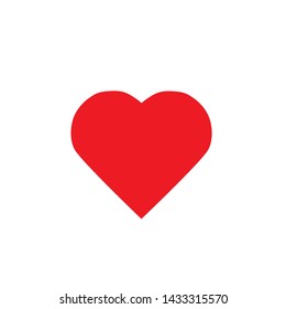 Flat Heart Lova Icon Vector