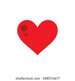 Flat Heart Love Icon Vector Illustration