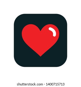 Flat Heart Love Icon Vector Illustration