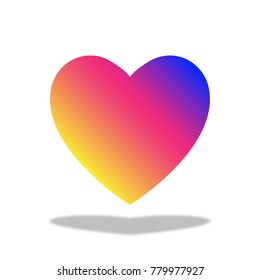 Flat heart rainbow color icon vector illustration on white background. 