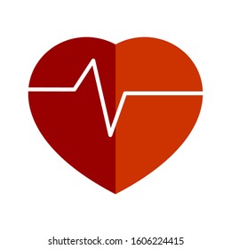 
Flat heart rate icon for applications and medical sites