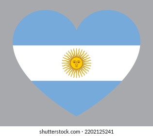 flat heart shaped Illustration of Argentina flag