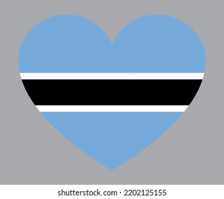 flache, herzförmige Illustration der Botsuana-Flagge
