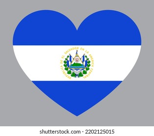 flat heart shaped Illustration of El Salvador flag