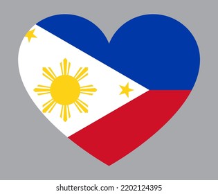 flat heart shaped Illustration of Philippines flag