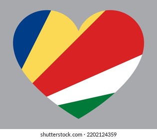 flat heart shaped Illustration of Seychelles flag