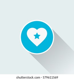 flat heart star icon