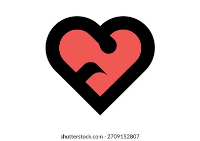 Diseño de Vector de símbolo de corazón plano
