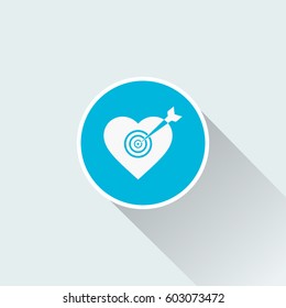 flat heart target icon