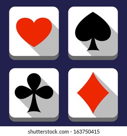  flat heart,clubs,spades and diamond