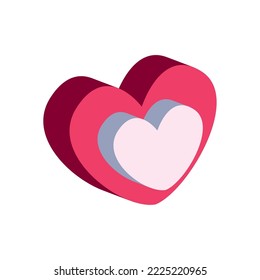 flat hearts illustration over white
