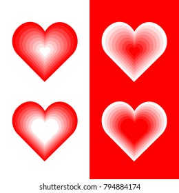 Flat hearts with a stepped (stairs) tunnel gradient