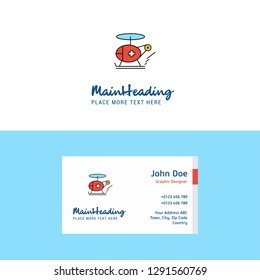 Flat Helicopter ambulance  Logo and Visiting Card Template. Busienss Concept Logo Design