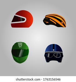 flat helmet design multiple color bundle