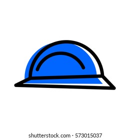 Flat helmet icon. Vector sign for website or app. Illustration isolated on white background.