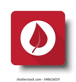 Flat Herbs web icon on red button with drop shadow