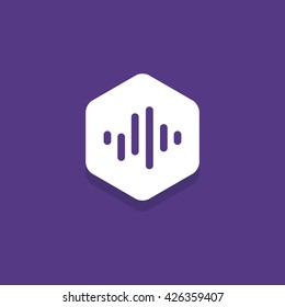 Flat Hexagon Abstract Audio icon and Symbol