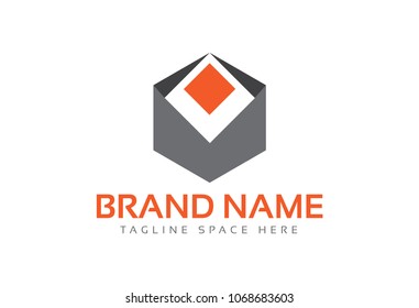 flat hexagonal logo