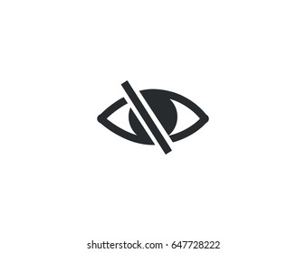 Flat Hidden Eye Visible Symbol