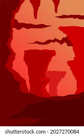 Flat hill in the desert background with silhouette style vector suitable for multiple purpose